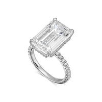 Emerald Pavé With Hidden Halo Diamond Engagement Ring