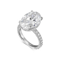 Oval Pavé With Hidden Halo Diamond Engagement Ring