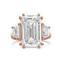 Emerald with Trapezoid Side Stones Diamond Engagement Ring