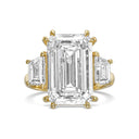 Emerald with Trapezoid Side Stones Diamond Engagement Ring