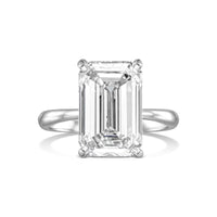 Emerald Solitaire Diamond Engagement Ring