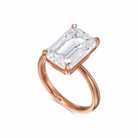 Emerald Solitaire Diamond Engagement Ring