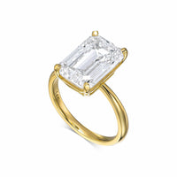 Emerald Solitaire Diamond Engagement Ring