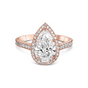 Pear Shape Halo Diamond Engagement Ring