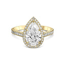 Pear Shape Halo Diamond Engagement Ring