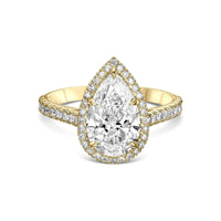 Pear Shape Halo Diamond Engagement Ring