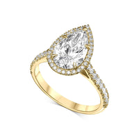 Pear Shape Halo Diamond Engagement Ring