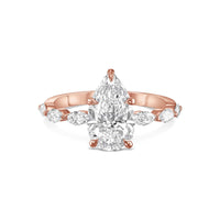 Pear-Shape With Marquise Side Stones Diamond Engagement Ring