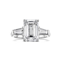 Emerald With Tapered Baguette Side Stones Diamond Engagement Ring