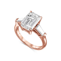 Emerald With Tapered Baguette Side Stones Diamond Engagement Ring