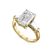 Emerald With Tapered Baguette Side Stones Diamond Engagement Ring