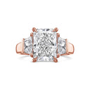 Radiant Cut With Trapezoid Side Stones Diamond Engagement Ring