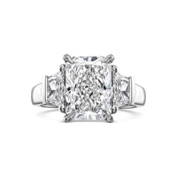 Radiant Cut With Trapezoid Side Stones Diamond Engagement Ring