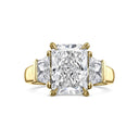 Radiant Cut With Trapezoid Side Stones Diamond Engagement Ring