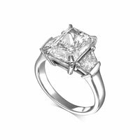 Radiant Cut With Trapezoid Side Stones Diamond Engagement Ring
