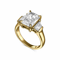 Radiant Cut With Trapezoid Side Stones Diamond Engagement Ring