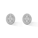 Oval Pavé Diamond Cluster Earrings