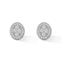 Oval Pavé Diamond Cluster Earrings