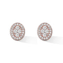 Oval Pavé Diamond Cluster Earrings