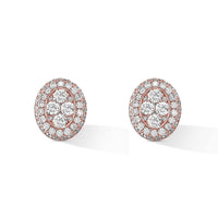Oval Pavé Diamond Cluster Earrings