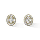 Oval Pavé Diamond Cluster Earrings