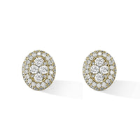 Oval Pavé Diamond Cluster Earrings