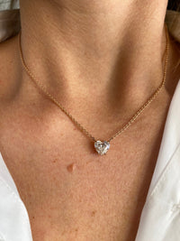 1.73 Carat Heart-Shaped Diamond Pendant in 14K Rose Gold