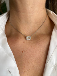 Emerald Cut Diamond Pendant