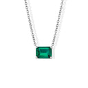 2.00 Carat Emerald Solitaire Pendant in 14K White Gold