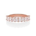 2.10 Carat Radiant Cut Diamond Half-Eternity Band In 14k Rose Gold