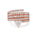 Heart Diamond Spiral Ring