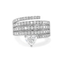Heart Diamond Spiral Ring
