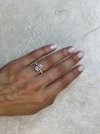 Oval Pavé With Hidden Halo Diamond Engagement Ring