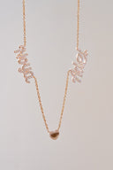 Personalized Diamond Name Necklace with Heart Charm