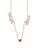 Personalized Diamond Name Necklace with Heart Charm