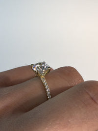 1.30 Carat Round Brilliant Pavé Diamond Engagement Ring