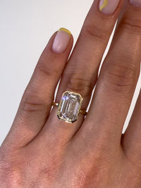 Emerald Bezel Engagement Ring