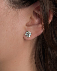 3.00 Carat Round Brilliant Diamond Stud Earrings in 14K White Gold