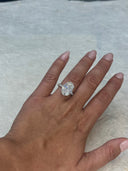 8.50 Carat Oval  Pavé With Hidden Halo Diamond Engagement Ring