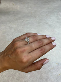 1.70 Carat Round Brilliant Halo Diamond Engagement Ring In 18k White Gold