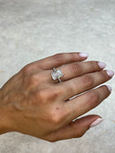 3.50 Carat Radiant Cut Pavé Diamond Engagement Ring