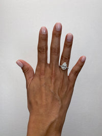 Pear Shape Halo Diamond Engagement Ring