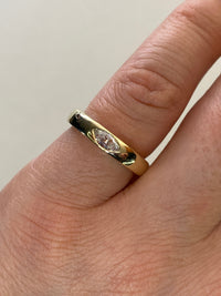 0.25 Carat Bezel-Set Marquise Diamond Band in 14K Yellow Gold