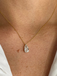 1.54 Carat Pear-Shaped Diamond Pendant in 14K Yellow Gold