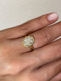 Elongated Cushion Bezel Diamond Engagement Ring