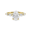 2.20 Carat Oval-Cut Diamond Ring with Marquise Side Stones