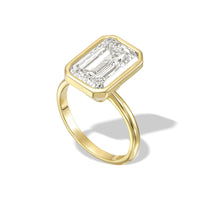 Emerald Bezel Engagement Ring