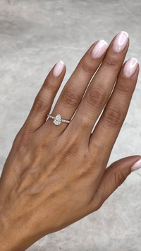 Pear Shape Pavé With Hidden Halo Diamond Engagement Ring