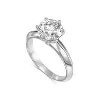 Round Brilliant Six Prong Solitaire Diamond Engagement Ring