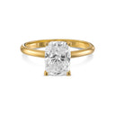 Elongated Cushion Solitaire Diamond Engagement Ring